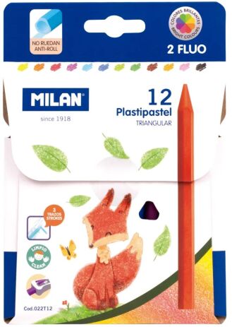 Milan Plastipastel Πλαστικά Χρώματα Τριγωνικά 12Τμχ (325-00330-022T12) (0)