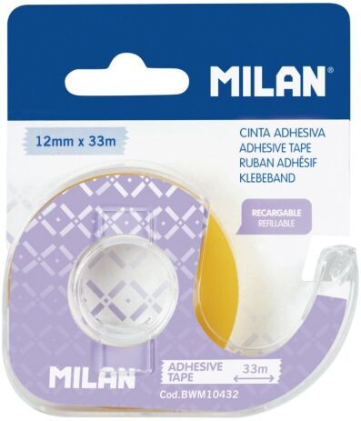 Milan Κολλητική Ταινία Διάφανη Με Βάση 12mm x 33m (325-01147-BWM10432) (0)