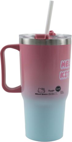 GIM Ποτήρι SS Με Καλαμάκι 520ml Hello Kitty (557-97221) (3)