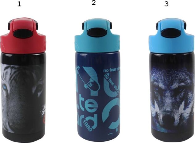 BMU Παγούρι SS No Fear Animals 500ml-3 Σχέδια (572-52232) (1)