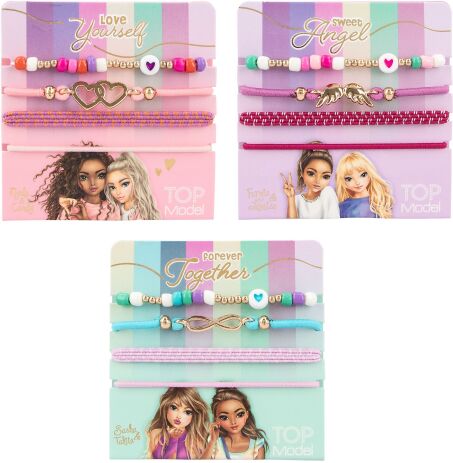 Top Model Σετ Κοκκαλάκι Μαλλιών & Βραχιόλι-3 Σχέδια-1Τμχ (D12659) (0)