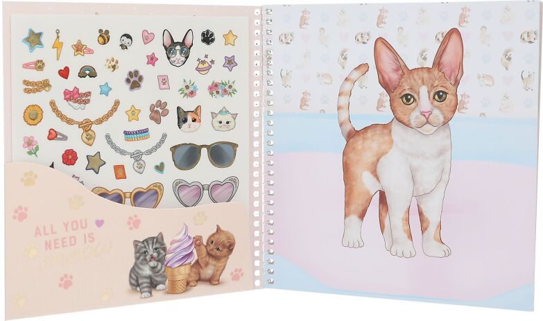 Top Model Μπλοκ Με Αυτοκόλλητα-Dress Me Up Kitty (D12965) (2)