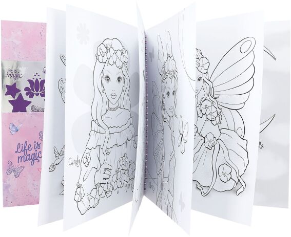 Top Model Μπλοκ Ζωγραφικής W/Sequins Fairy Love Colouring Book (D12976) (2)