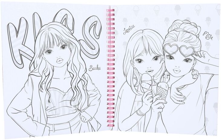Top Model Μπλοκ Ζωγραφικής W/Reversible Sequins Colouring Book (D12977) (2)
