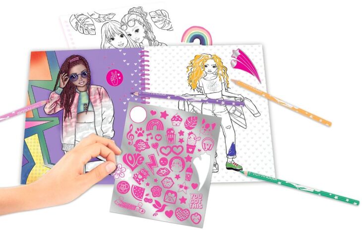 Top Model Μπλοκ Ζωγραφικής W/Reversible Sequins Colouring Book (D12977) (3)