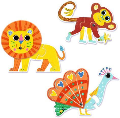 Djeco Παζλ Duo Ζώα Της Ζούγκλας Με Κίνηση (176-08262) (3)