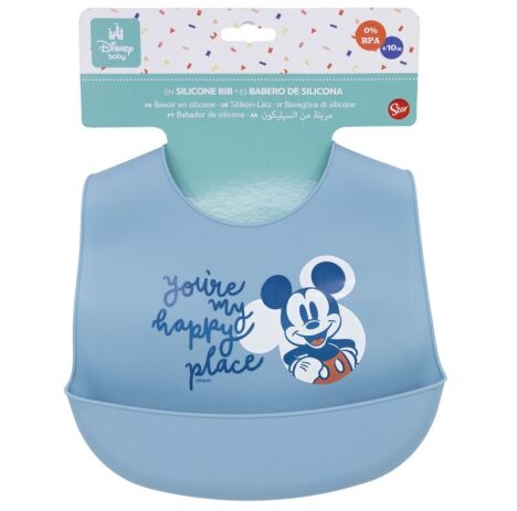 Stor Σαλιάρα Σιλικόνης Mickey Mouse (105610) (1)