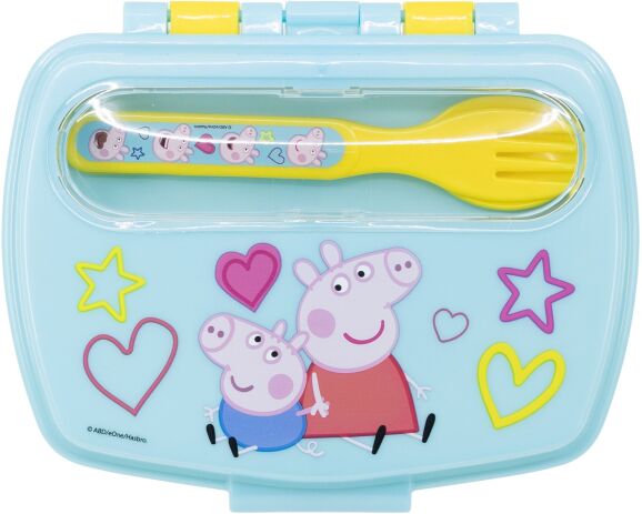 Stor Δοχείο Φαγητού Με Κουτάλι/Πιρούνι Peppa Pig (101787) (0)