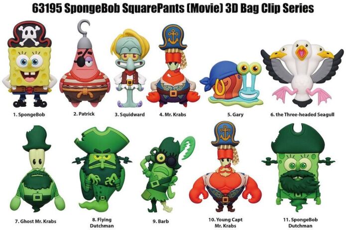 Monogram Spongebob Squarepants S1 Φιγούρα Μπρελόκ Φακελάκι-11 Σχέδια-1Τμχ (110453) (1)