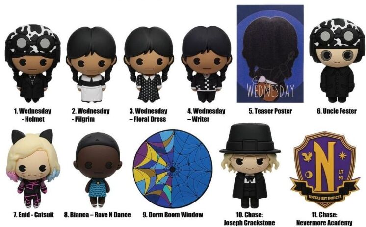 Monogram Wednesday S3 Φιγούρα Μπρελόκ Φακελάκι-11 Σχέδια-1Τμχ (110455) (1)