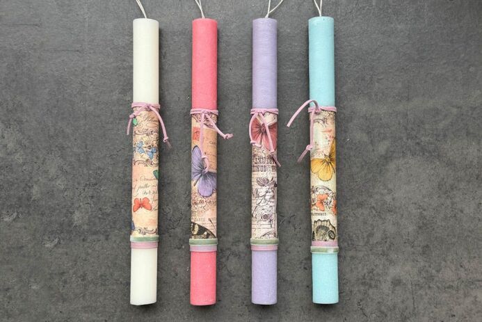 Λαμπάδα Ντεκουπάζ Πεταλούδες-4 Σχέδια (961-194-0087) (0)