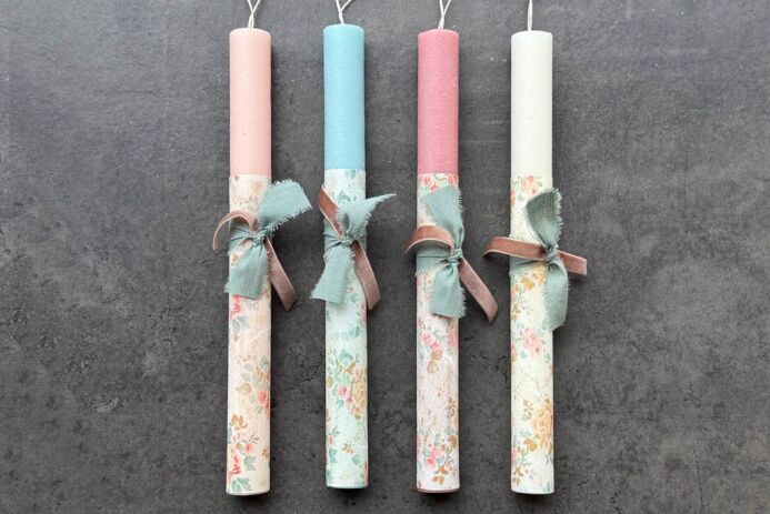 Λαμπάδα Ντεκουπάζ Floral Ρομαντική-4 Σχέδια (961-196-0009) (0)