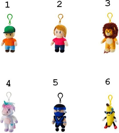 Stumble Guys Λούτρινο Φιγούρα Μπρελόκ-6 Σχέδια (TUY07000) (1)