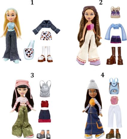 Bratz Κούκλα-4 Σχέδια (573401EUC) (1)