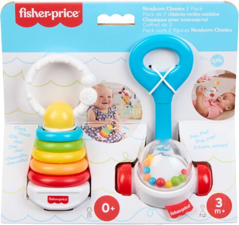 Fisher Price Κουδουνίστρες Κλασικά Παιχνίδια Σετ Των 2 (JKP54) (1)