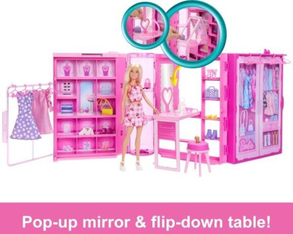 Barbie Fashion Fun Ντουλάπα & Κούκλα (HXD58) (3)
