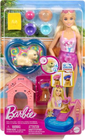 Barbie Pool Party Με Κουταβάκια (JBF35) (1)