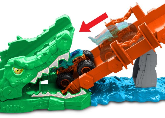 Hot Wheels Monster Trucks Πίστα-Εξόντωση Κροκόδειλου (JJN45) (3)