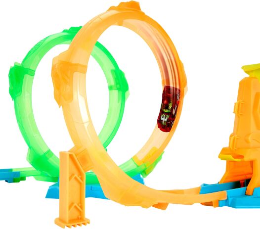 Hot Wheels Πίστα Neon Speeders Double Loop Lash (JMG49) (2)
