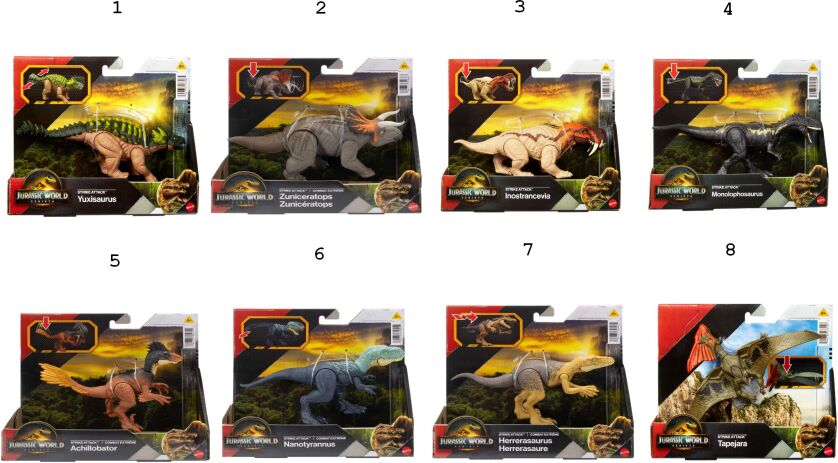 Jurassic World Rebirth Φιγούρες Δεινοσαύρων Με Σπαστά Μέλη-8 Σχέδια (JGB77) (1)