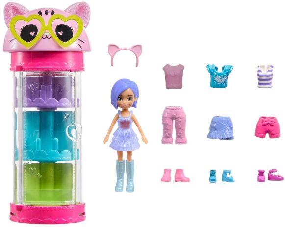 Polly Pocket Κούκλα Με Μόδες Σε Κύλινδρο-3 Σχέδια (HKW04) (4)