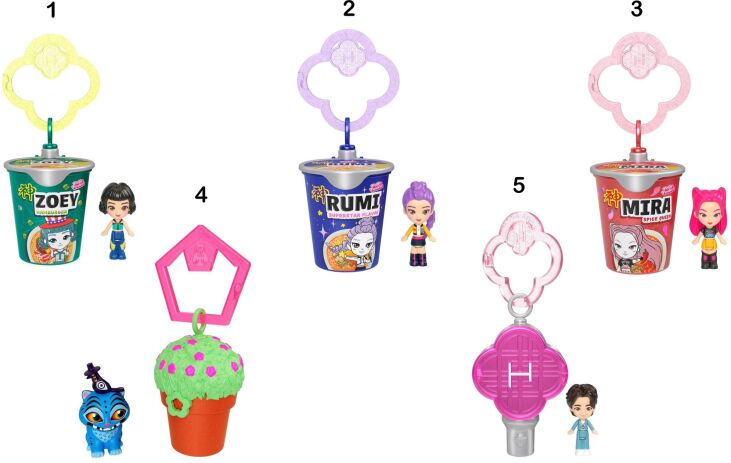 Polly Pocket Polly Kpop Demon Hunters Μπρελόκ-5 Σχέδια (JRX58) (1)