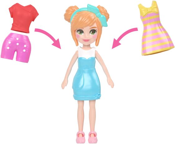 Polly Pocket Polly Κούκλα Με Αξεσουάρ & Μπρελόκ Μεγάλο Pack-3 Σχέδια (JKR51) (11)