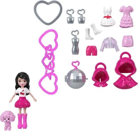 Polly Pocket Polly Κούκλα Με Αξεσουάρ & Μπρελόκ Μεσαίο Pack-3 Σχέδια (JKR46) (0)