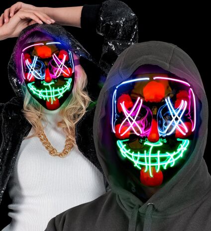 WM Μάσκα Colored Led Scary (30333) (1)