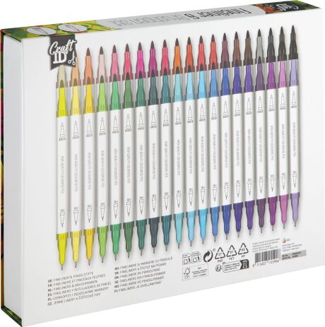 CCG Graftid Σετ Μαρκαδόροι Διπλή Μύτη Λεπτοί 40Τμχ (CR5028/GE) (1)