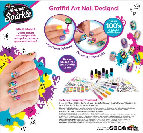 Cra-Z-Art Shimmer'N Sparkle Σετ Νυχιών Neon Nail Time (65699) (5)