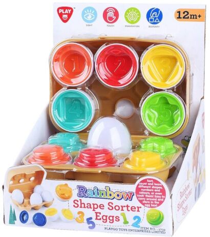 Playgo Shape Sorter Eggs Rainbow Set (1732) (1)