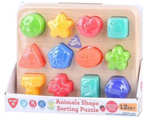 Playgo Παζλ Ταίριαξε Τα Σχήματα Με Τα Ζωάκια (17475) (1)