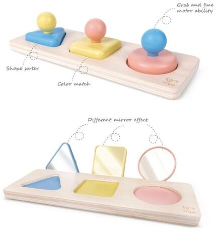 Hape Early Explorer Ξύλινο Montessori Mirror Shape Puzzle (E0072A) (3)