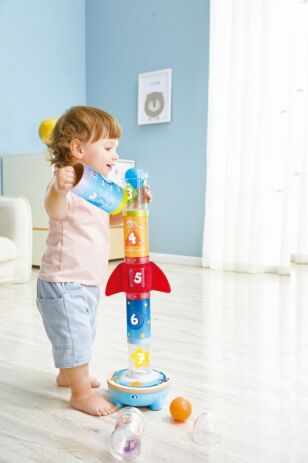 Λαμπάδα Hape Early Explorer Ξύλινος Πύραυλος Ball Air Stacker (E0387B) (4)