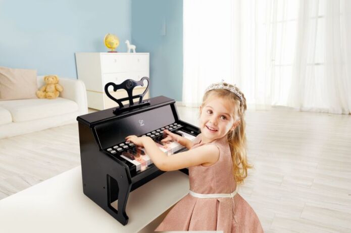 Hape Early Melodies Ξύλινο Πιάνο Learn With Lights-Black (E0627A) (3)