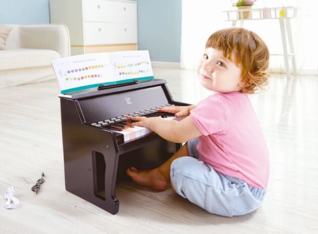 Hape Early Melodies Ξύλινο Πιάνο Learn With Lights-Black (E0627A) (4)