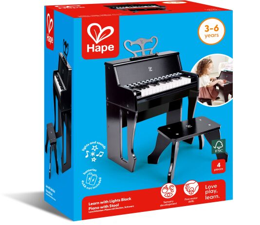 Hape Early Melodies Ξύλινο Πιάνο Learn With Lights (E0629X) (1)