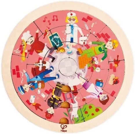 Hape Happy Puzzles Ξύλινο Παζλ Jobs Roundabout Puzzle (E1624) (3)