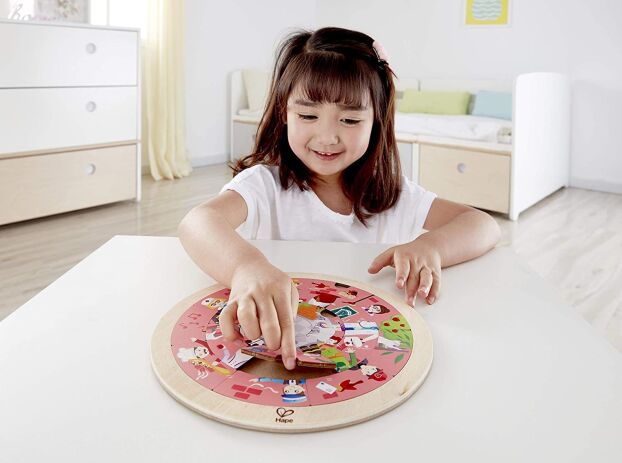 Hape Happy Puzzles Ξύλινο Παζλ Jobs Roundabout Puzzle (E1624) (4)