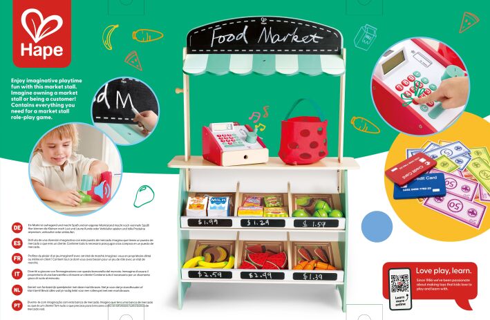 Hape Playfully Delicious Ξύλινος Πάγκος Farmer Market (E3209A) (5)