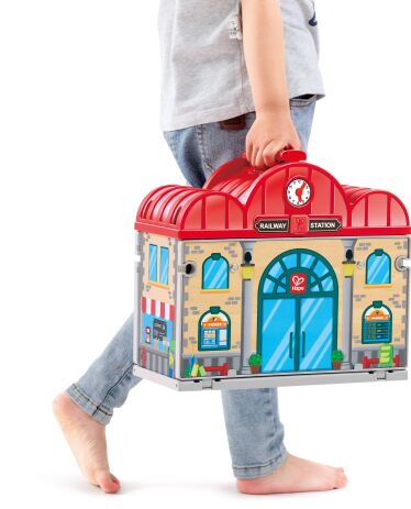 Hape Railway Ξύλινος Σιδηρόδρομος Train Station Set (E3877K) (2)
