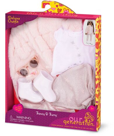 Our Generation Ενδυμασία Deluxe Pink Fur Coat (BD30532Z) (1)