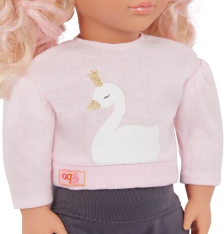 Our Generation Κούκλα Eliana With Sweater & Plash Swan (BD31466Z) (3)