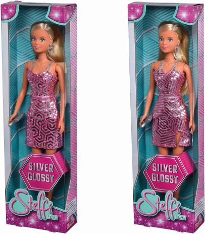 Simba Steffi Love-Κούκλα 29cm Silver Glossy-2 Σχέδια (105733557) (2)