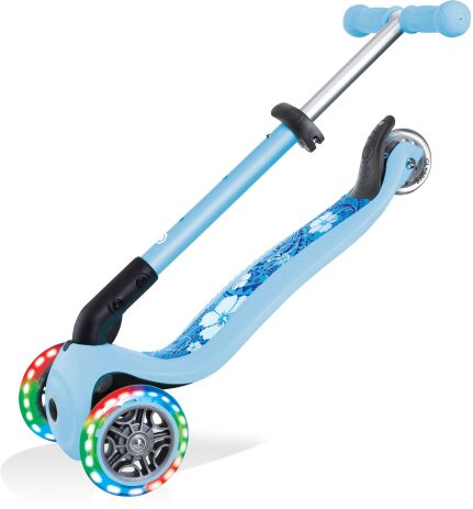 Globber Scooter Junior Foldable Fantasy Lights Flowers Pastel Blue (433-200) (5)