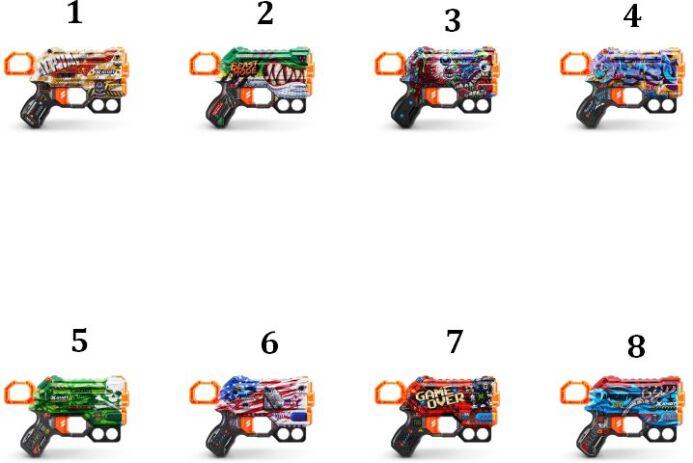 Zuru X-Shot Skins Menace 8 Darts-8 Σχέδια (36515) (1)