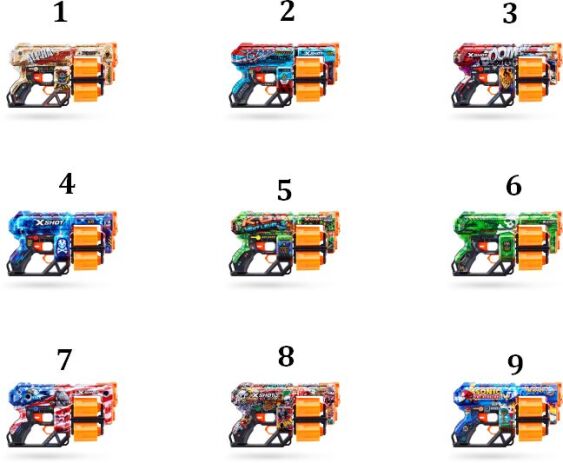 Zuru X-Shot Skins Dread 12 Darts-9 Σχέδια (36517) (1)