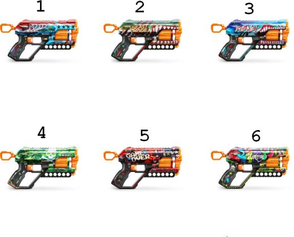 Zuru X-Shot Skins Griefer 12 Darts-6 Σχέδια (36561) (1)
