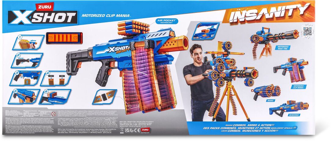 Λαμπάδα Zuru X-Shot Insanity Motorised Clip Mania 72 Darts (36786) (6)